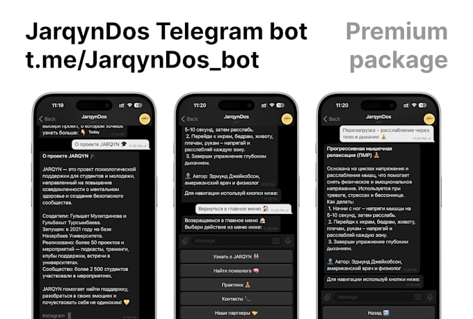 create a python telegram bot for business, education, or social projects
